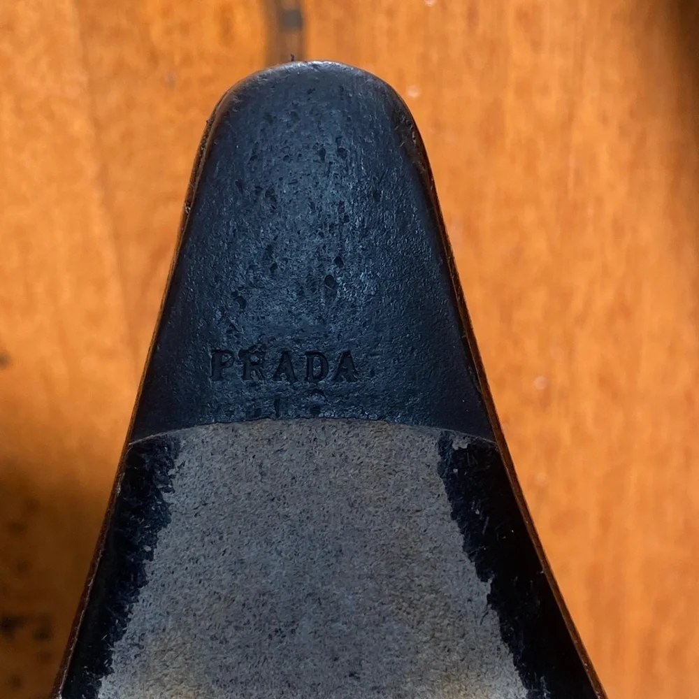 Vintage Prada Pointy Toe Black Heels with Buckle - Picture 10 of 11